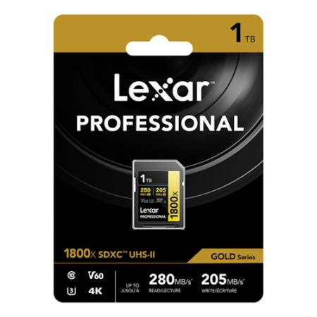 Lexar Professional Gold 1800x - karta pamięci SDXC, UHS-II, 1TB, U3, V60, R280/W205_Karta w opakowaniu_4